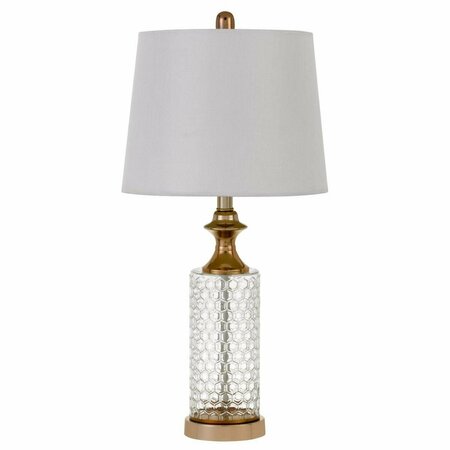 HOMEROOTS 27 in. Table Lamps, Glass Honeycomb & Rose Gold, 2PK 476134